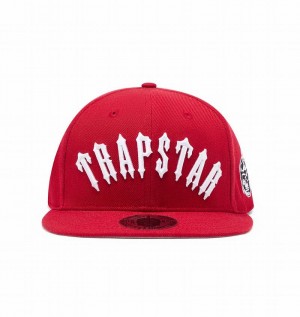 Czapki Trapstar Irongate Arch Snapback Męskie Czerwone Białe | Poland-358691