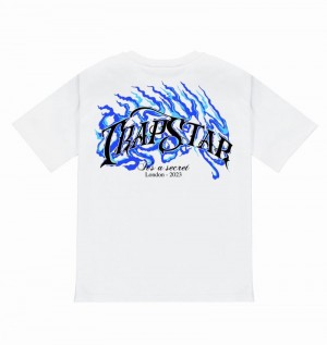 Koszulki Trapstar Chrome Flame SS23 Tee Męskie Białe | Poland-138052