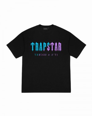 Koszulki Trapstar Decoded Aqua Edition Tee Męskie Czarne | Poland-403597