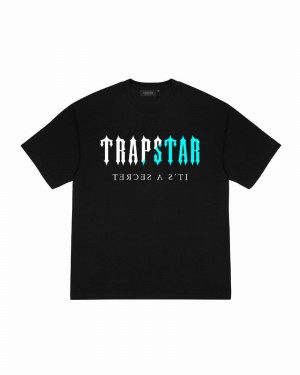 Koszulki Trapstar Decoded Teal Edition Tee Męskie Czarne | Poland-728453