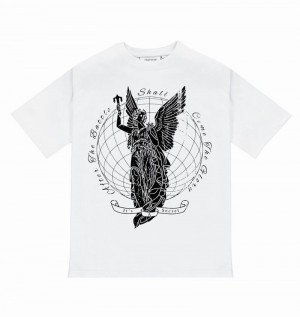 Koszulki Trapstar Global Triumph Tee Męskie Białe | Poland-073951