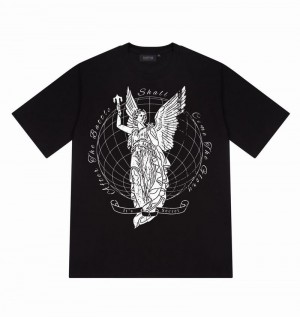 Koszulki Trapstar Global Triumph Tee Męskie Czarne | Poland-643821