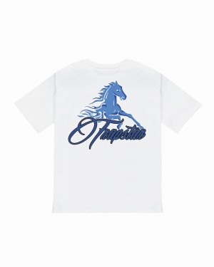 Koszulki Trapstar Horse Power 2.0 Tee Męskie Białe | Poland-086597