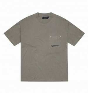 Koszulki Trapstar Hyperdrive Rivet Pocket Tee Męskie Khaki | Poland-524691