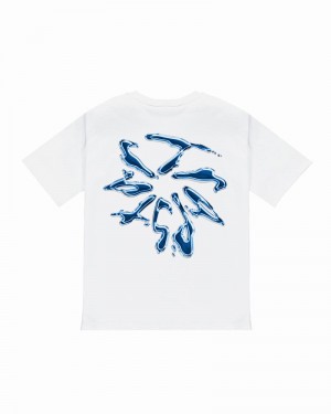 Koszulki Trapstar Liquid Chrome 2.0 Tee Męskie Białe | Poland-904631