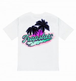 Koszulki Trapstar Paradise SS23 Edition Tee Męskie Białe | Poland-907583