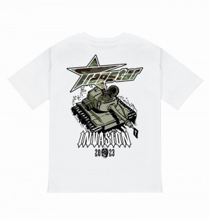 Koszulki Trapstar Trap Invasion Tee Męskie Białe | Poland-504783