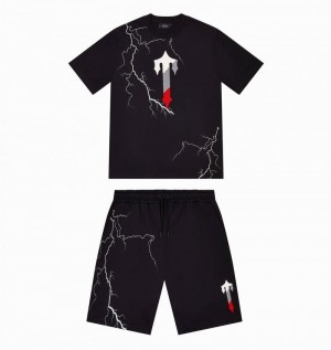 Zestawy Trapstar Irongate T Lightning Shorts Męskie Czarne | Poland-217684