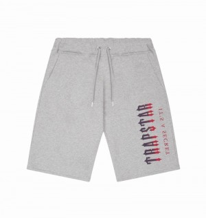 Zestawy Trapstar Oversized Decoded Shorts Męskie Szare Czerwone | Poland-481932