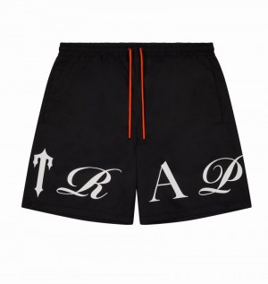 Zestawy Trapstar Script Swimming Shorts Męskie Czarne Pomarańczowe | Poland-324891