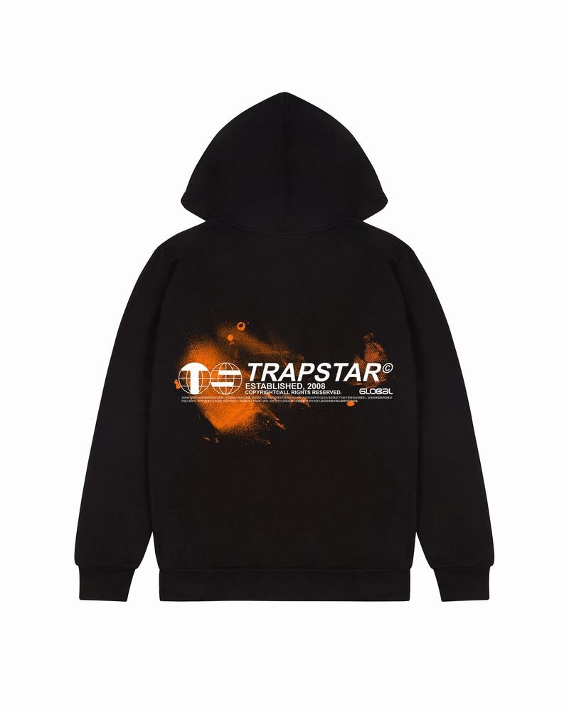 Bluza z Kapturem Trapstar Global Distribution Męskie Czarne | Poland-495628