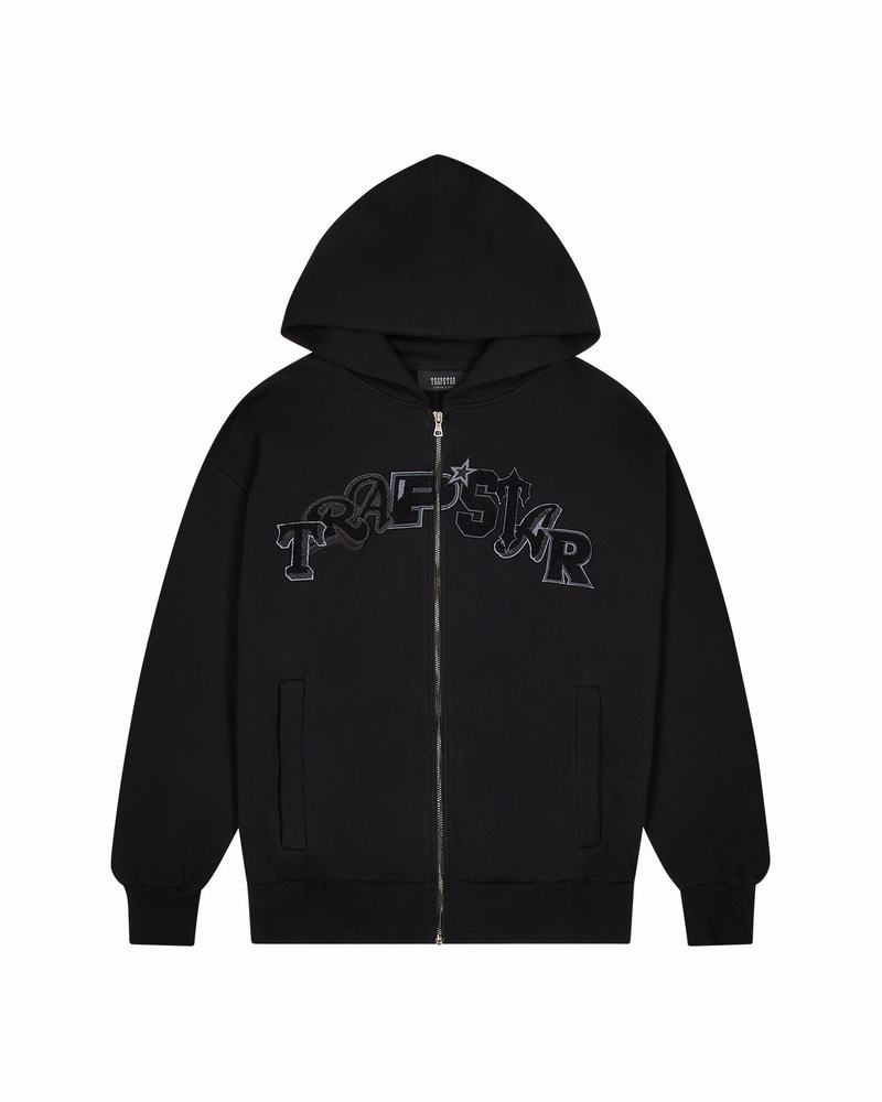 Bluza z Kapturem Trapstar Wildcard Chenille Zip Męskie Czarne | Poland-139278