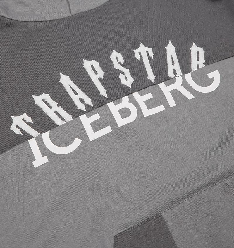 Bluza z Kapturem Trapstar x Iceberg Deconstructed Two Logo Męskie Szare | Poland-184297