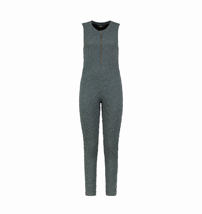 Body Trapstar Jacquard Zip Front Catsuit Damskie Szare | Poland-861024