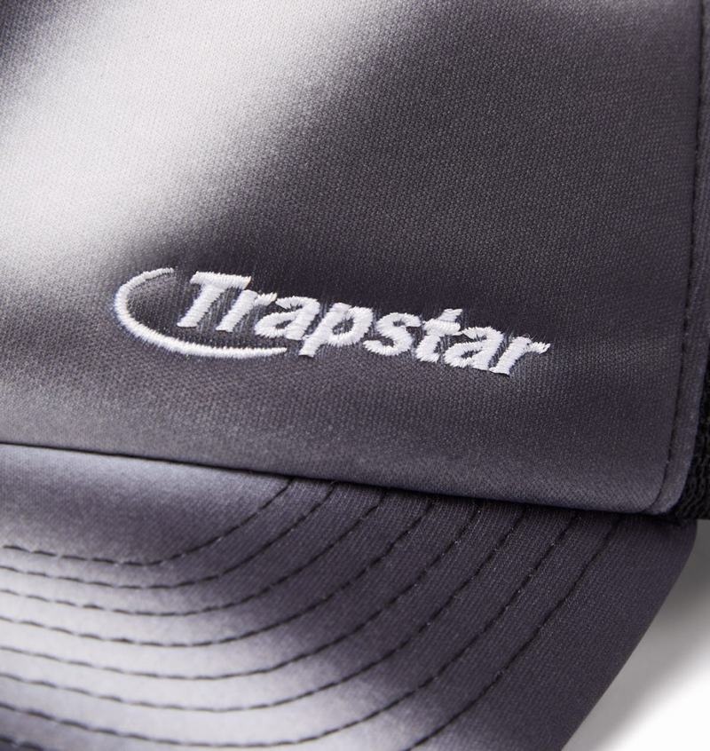 Czapki Trapstar Hyperdrive Blur Trucker Męskie Czarne Białe | Poland-602179