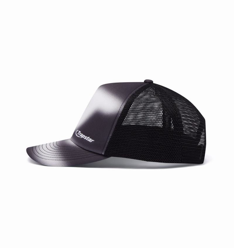 Czapki Trapstar Hyperdrive Blur Trucker Męskie Czarne Białe | Poland-602179