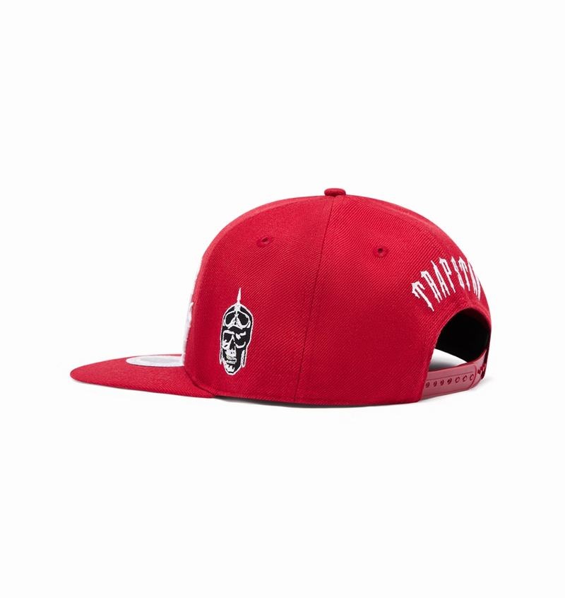 Czapki Trapstar Irongate Arch Snapback Męskie Czerwone Białe | Poland-358691