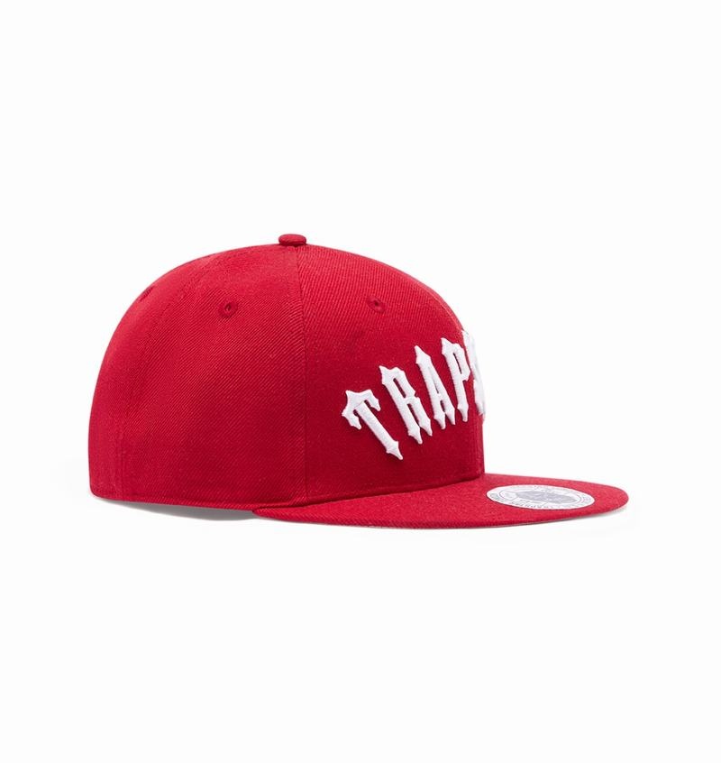 Czapki Trapstar Irongate Arch Snapback Męskie Czerwone Białe | Poland-358691