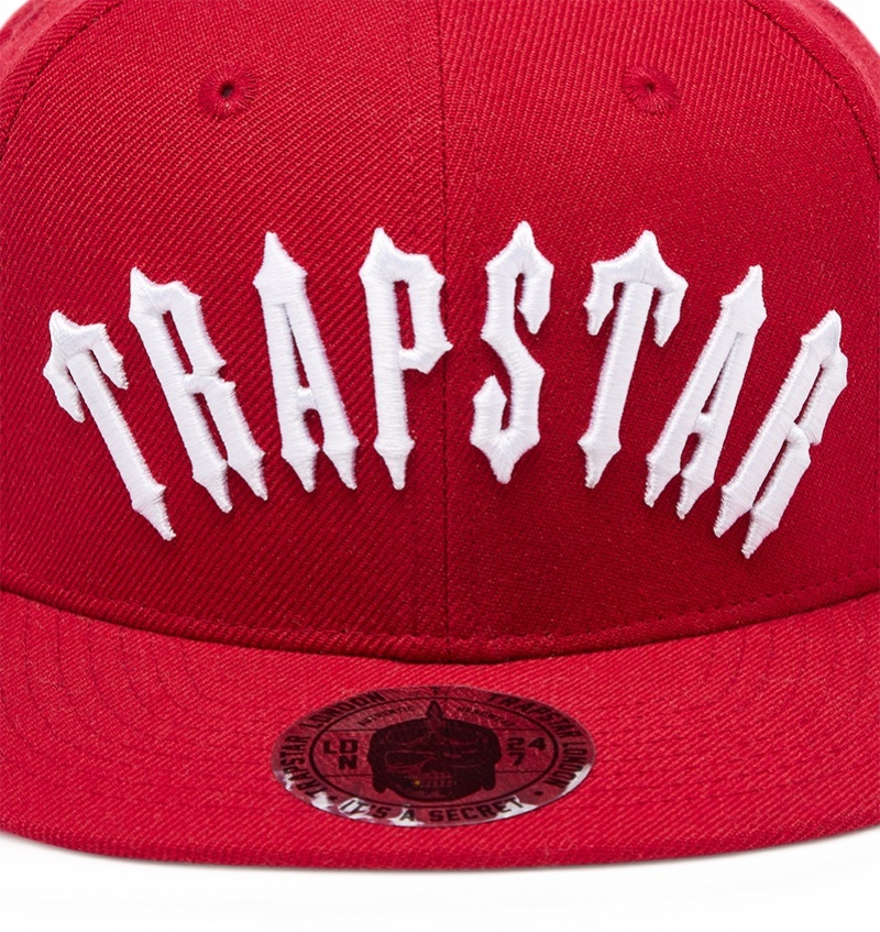 Czapki Trapstar Irongate Arch Snapback Męskie Czerwone Białe | Poland-358691