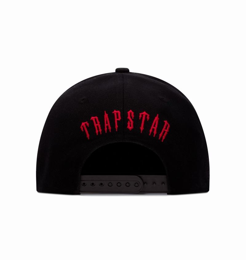 Czapki Trapstar Irongate Arch Snapback Męskie Czarne Czerwone | Poland-320768