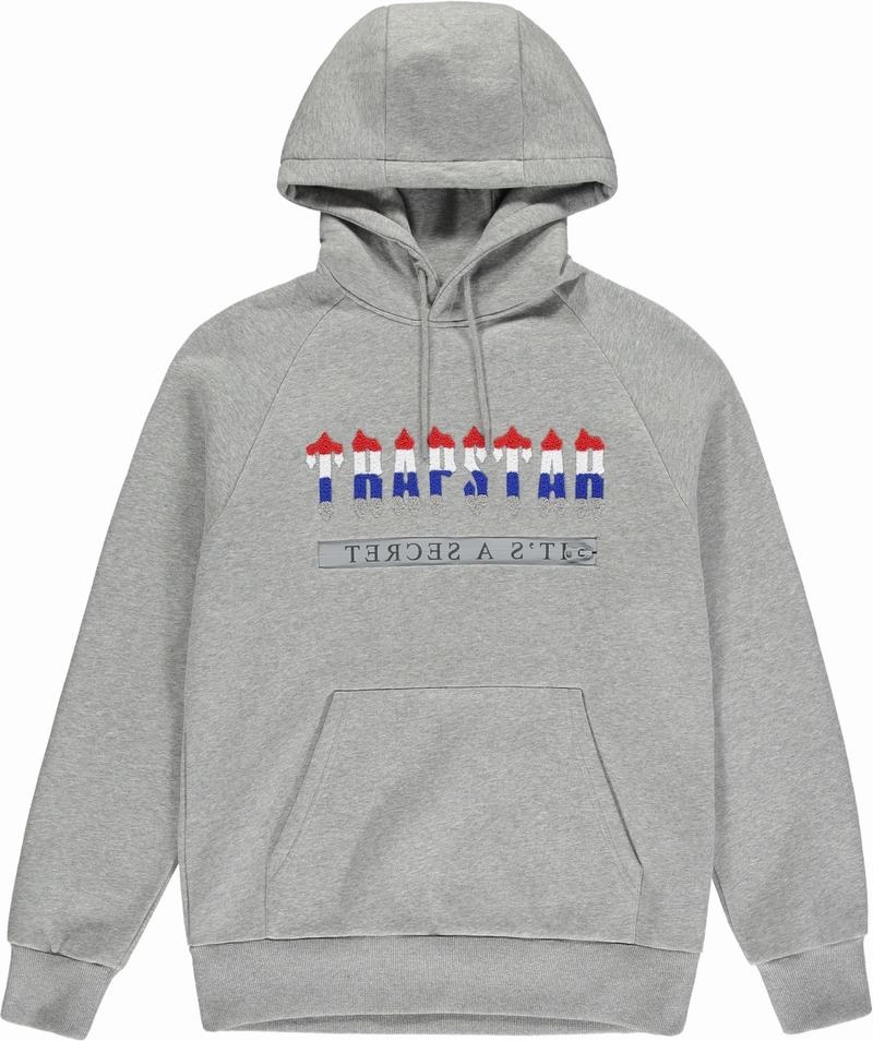 Dresy Trapstar Chenille Decoded 2.0 Hoodie Męskie Szare | Poland-490871