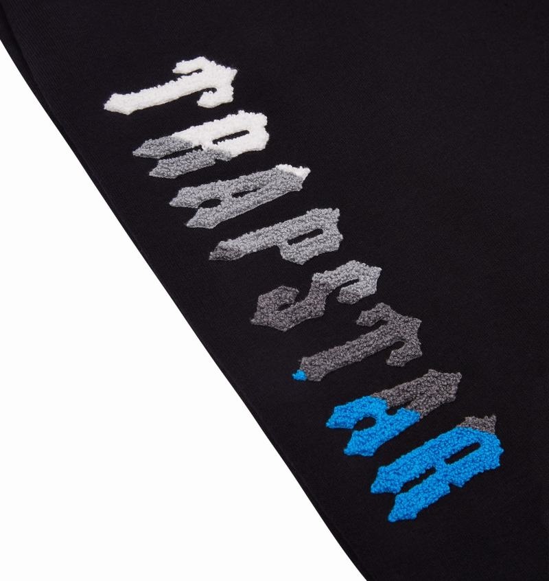 Dresy Trapstar Chenille Decoded 2.0 Hoodie Męskie Czarne Srebrne Niebieskie | Poland-710986