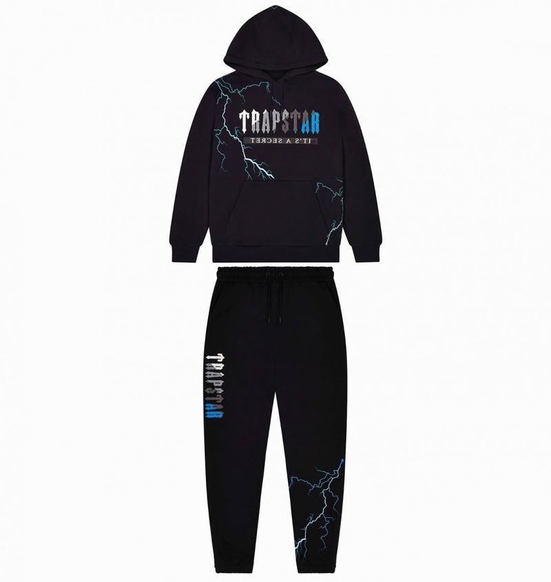 Dresy Trapstar Chenille Decoded 2.0 Hoodie Męskie Czarne Srebrne Niebieskie | Poland-710986