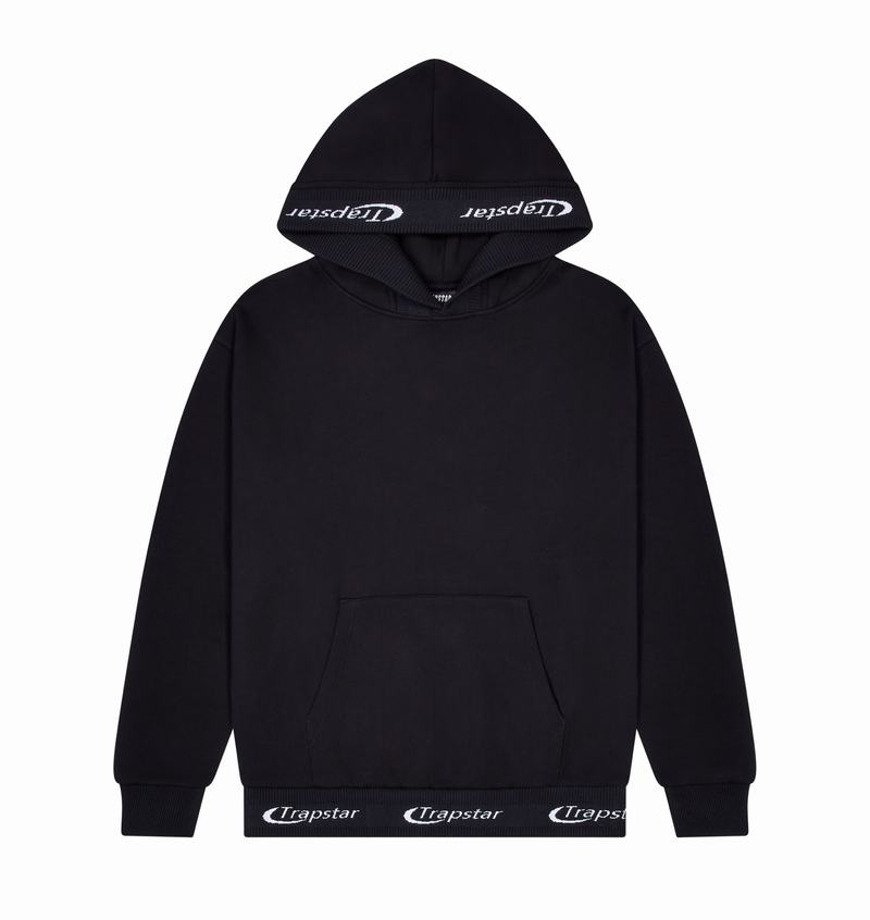 Dresy Trapstar Hyperdrive Rib Hoodie Męskie Czarne | Poland-254186