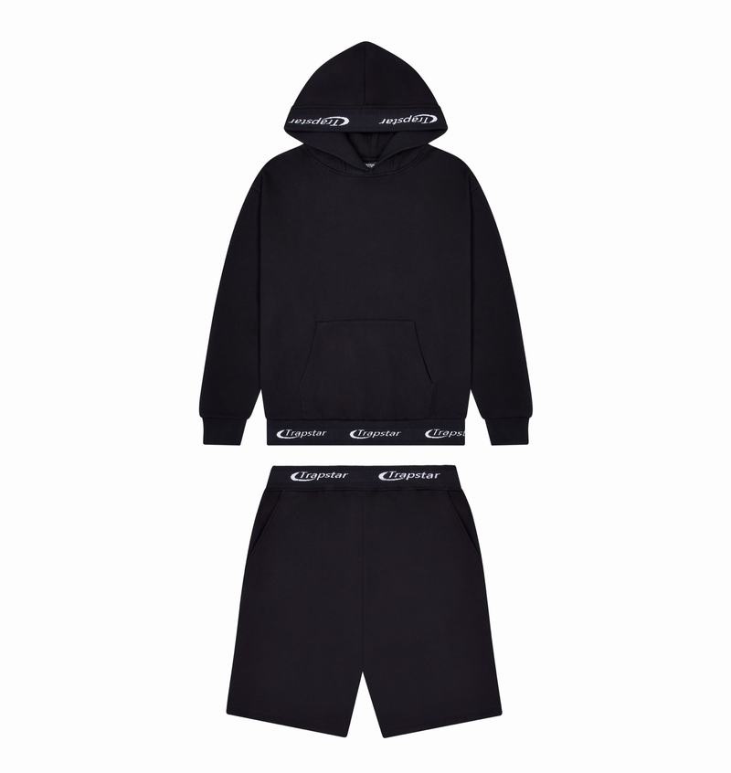 Dresy Trapstar Hyperdrive Rib Hoodie Męskie Czarne | Poland-254186