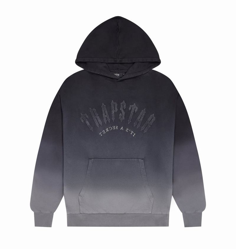 Dresy Trapstar Irongate Arch Chenille Hoodie Męskie Czarne | Poland-493581