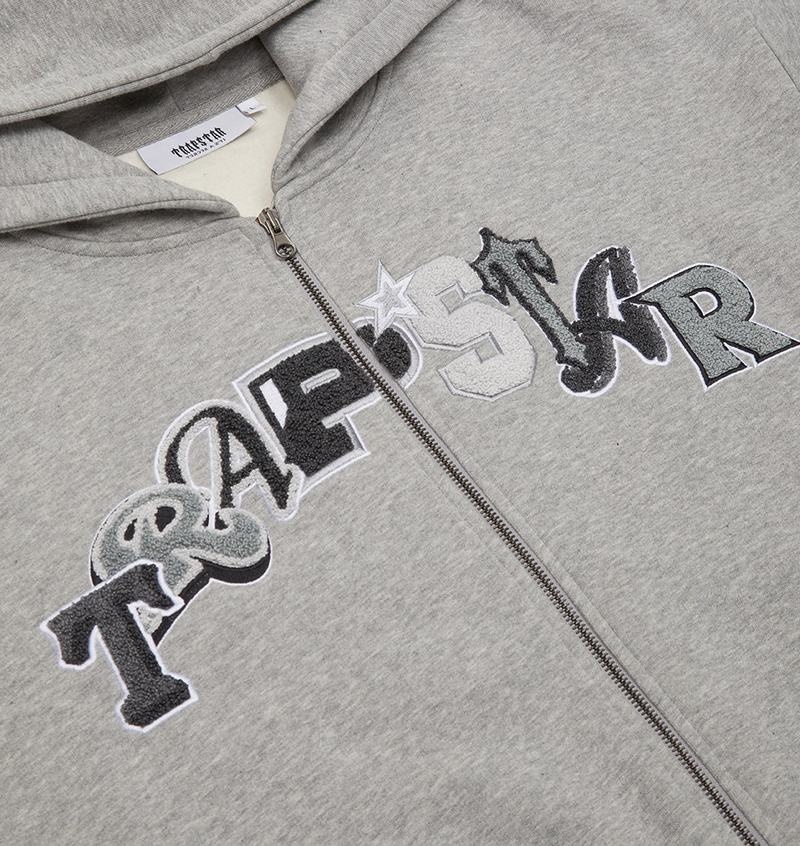 Dresy Trapstar Wildcard Chenille Hoodie Męskie Szare | Poland-605819