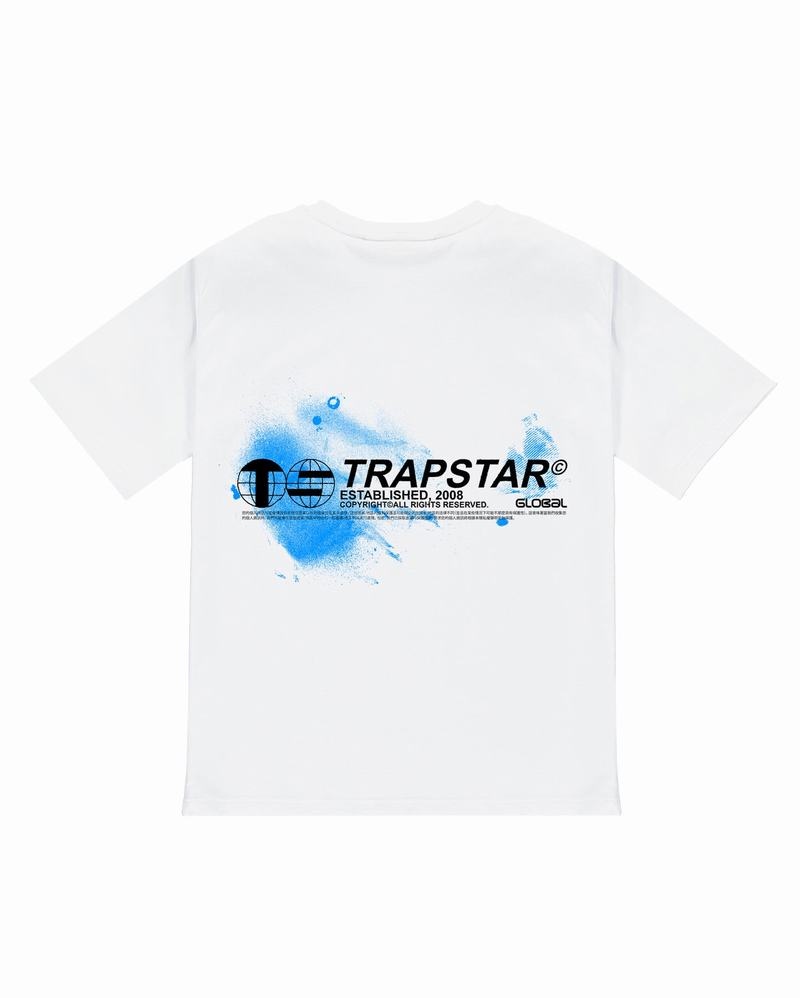 Koszulki Trapstar Global Distribution Tee Męskie Białe | Poland-295076