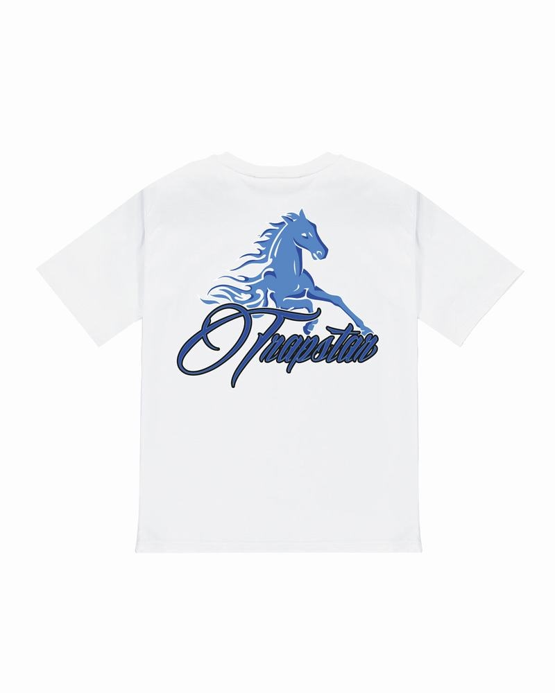 Koszulki Trapstar Horse Power 2.0 Tee Męskie Białe | Poland-086597