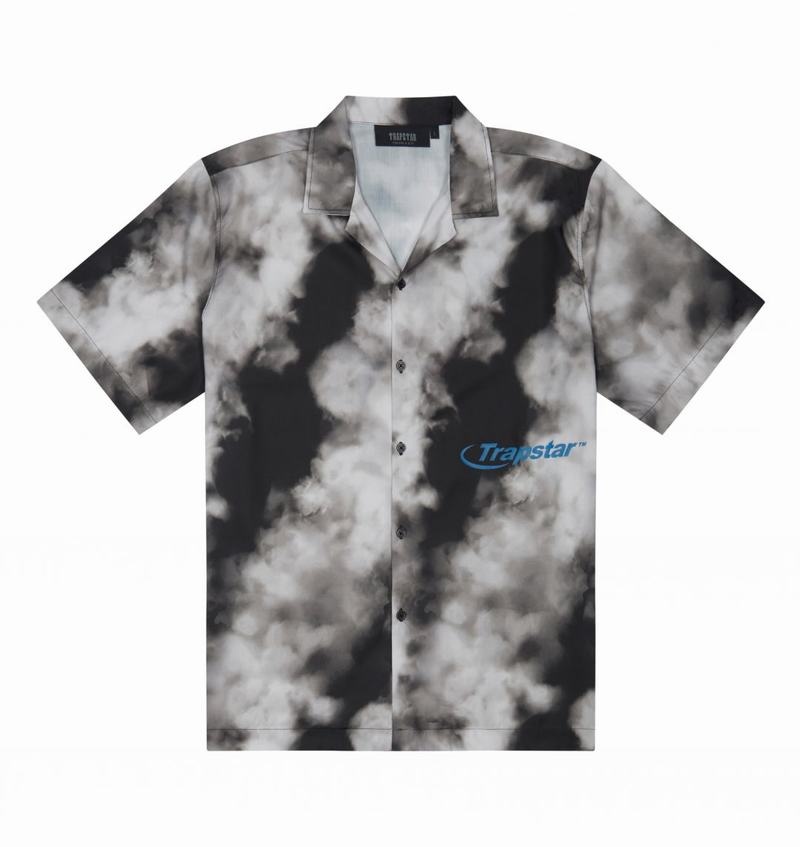 Koszulki Trapstar Hyperdrive Bleach Shirt Męskie Czarne Kremowe | Poland-271605