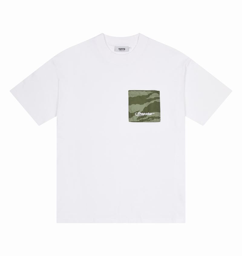 Koszulki Trapstar Hyperdrive Pocket Tee Męskie Białe Camo | Poland-598210