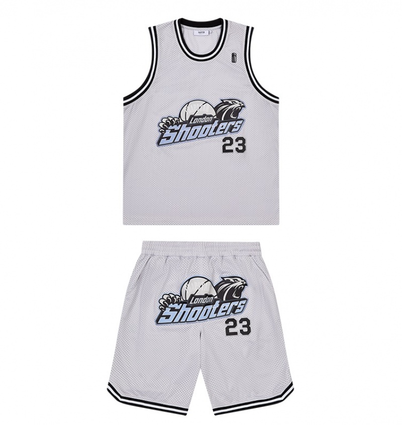 Koszulki Trapstar Shooters SS23 Basketball Vest Męskie Szare Niebieskie | Poland-264851