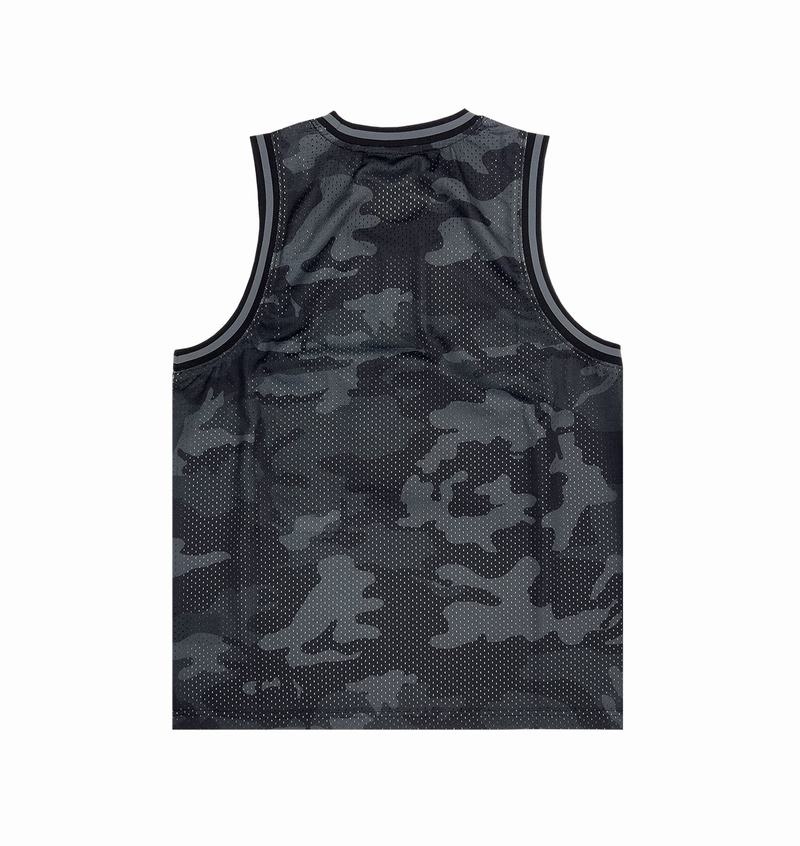 Koszulki Trapstar Shooters SS23 Basketball Vest Męskie Czarne Camo | Poland-183594