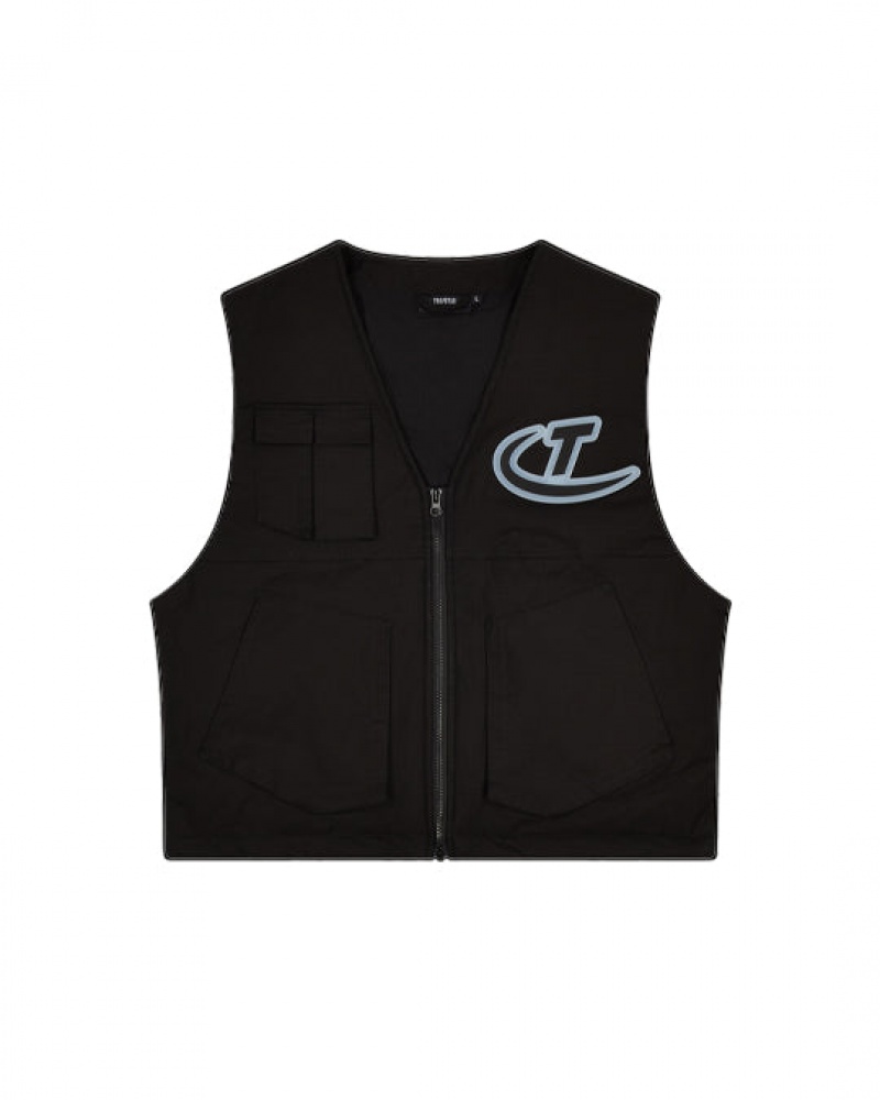 Kurtki Trapstar Hyperdrive Pocket Vest Męskie Czarne | Poland-231064