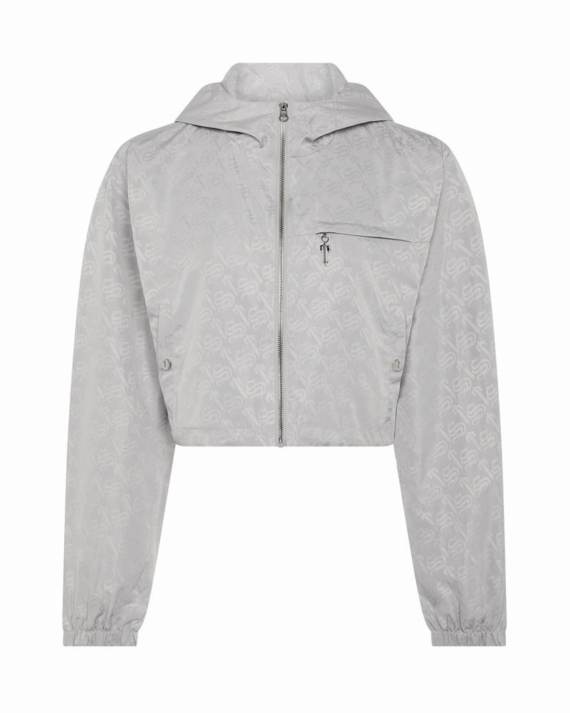 Kurtki Trapstar Monogram Windbreaker Damskie Srebrne | Poland-273506