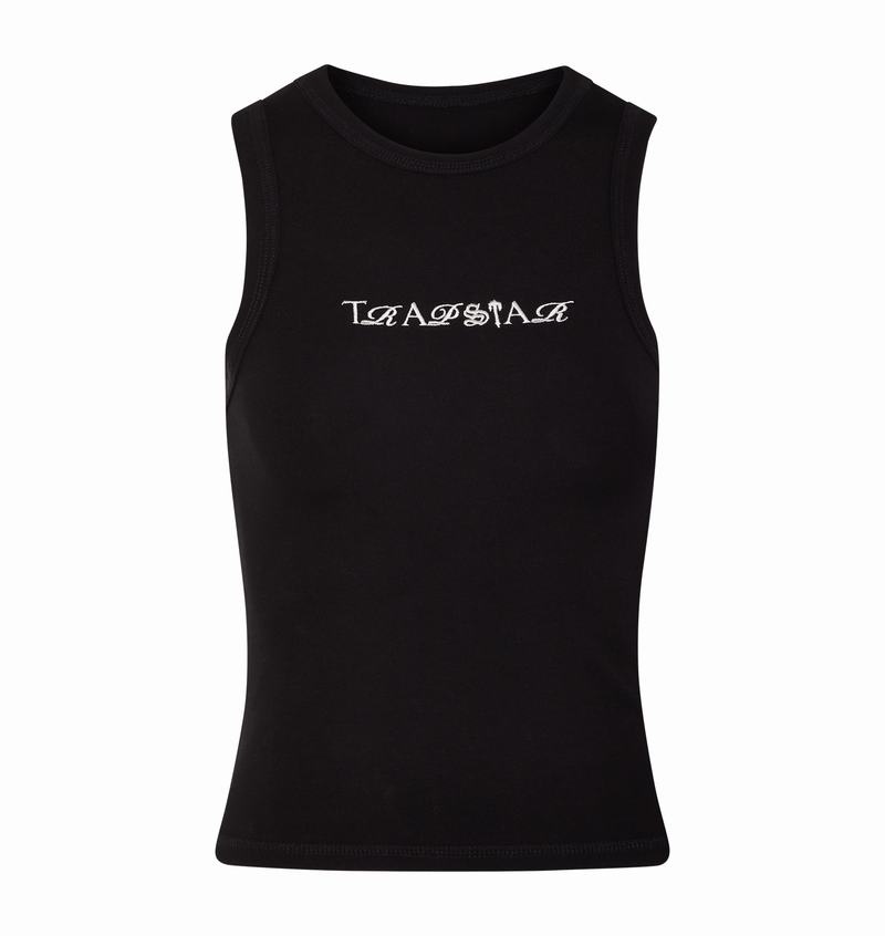 Najfatalniejszy Trapstar Script Racer Vest Damskie Czarne | Poland-389765