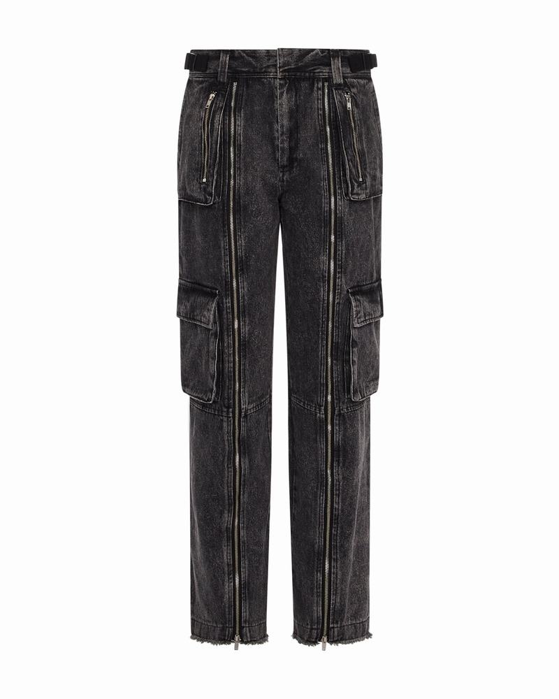 Spodnie Trapstar Arch Applique Distressed Denim Look Cargo Damskie Niebieskie | Poland-794521