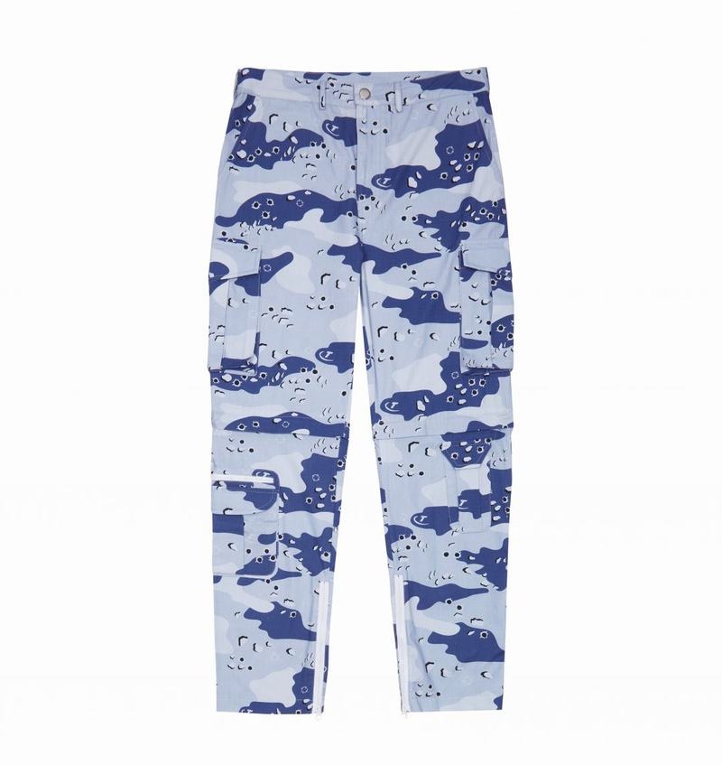 Spodnie Trapstar Hyperdrive Cargos Męskie Niebieskie Camo | Poland-168340