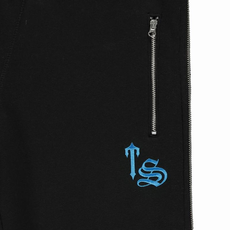 Spodnie Trapstar Script Zip Leg Jogging Damskie Czarne Turkusowe | Poland-508437