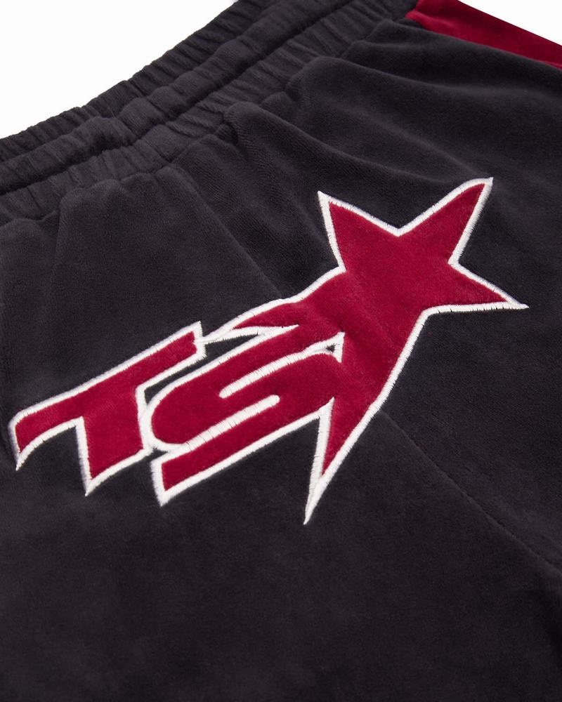 Spodnie Trapstar TS-Star Velour Track Damskie Bordowe | Poland-873095