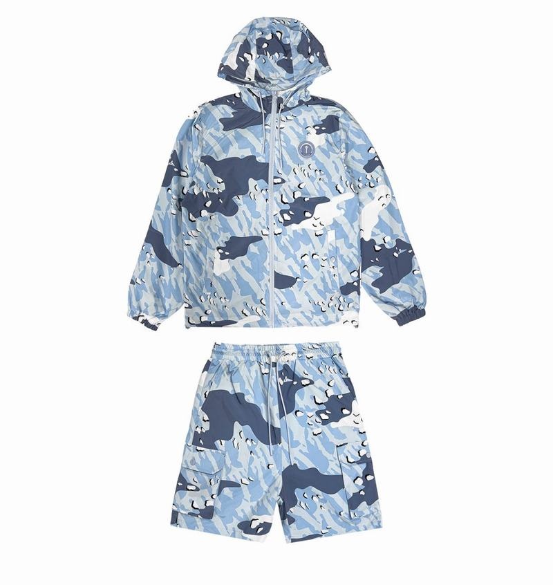 Zestawy Trapstar Decoded Camo Shorts Męskie Niebieskie Camo | Poland-097684