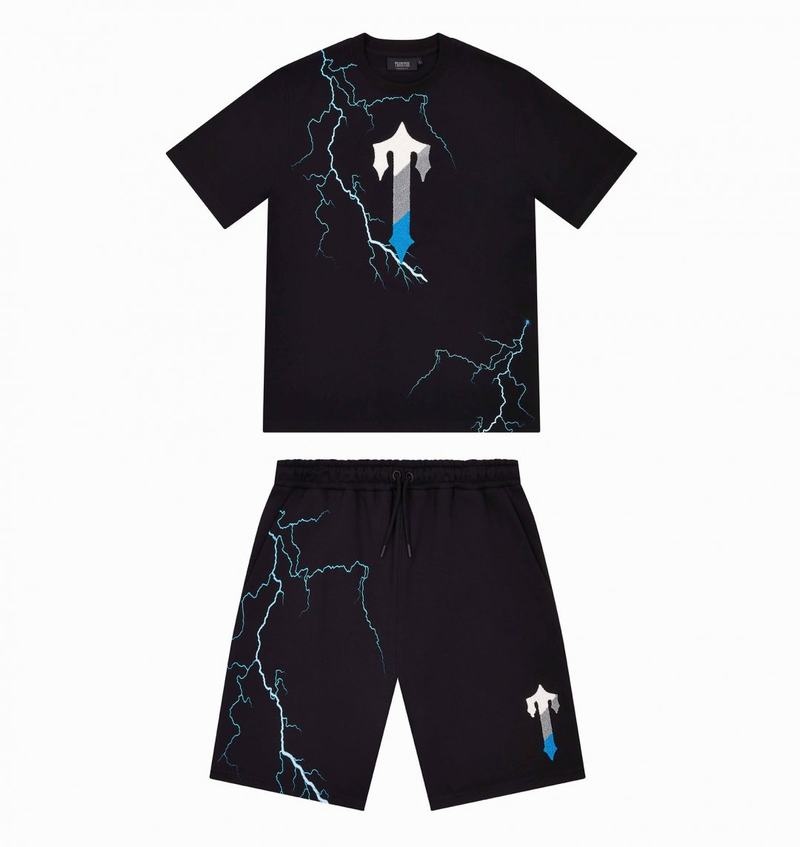 Zestawy Trapstar Irongate T Lightning Shorts Męskie Czarne | Poland-015329