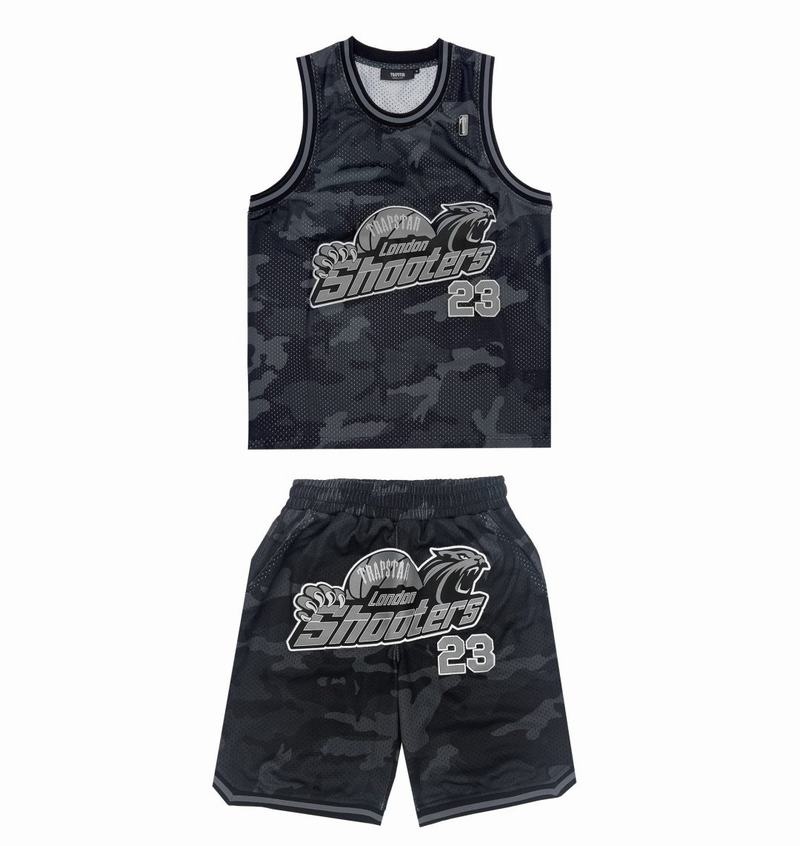 Zestawy Trapstar *PRE ORDER* Shooters SS23 Basketball Shorts Męskie Czarne Camo | Poland-081695